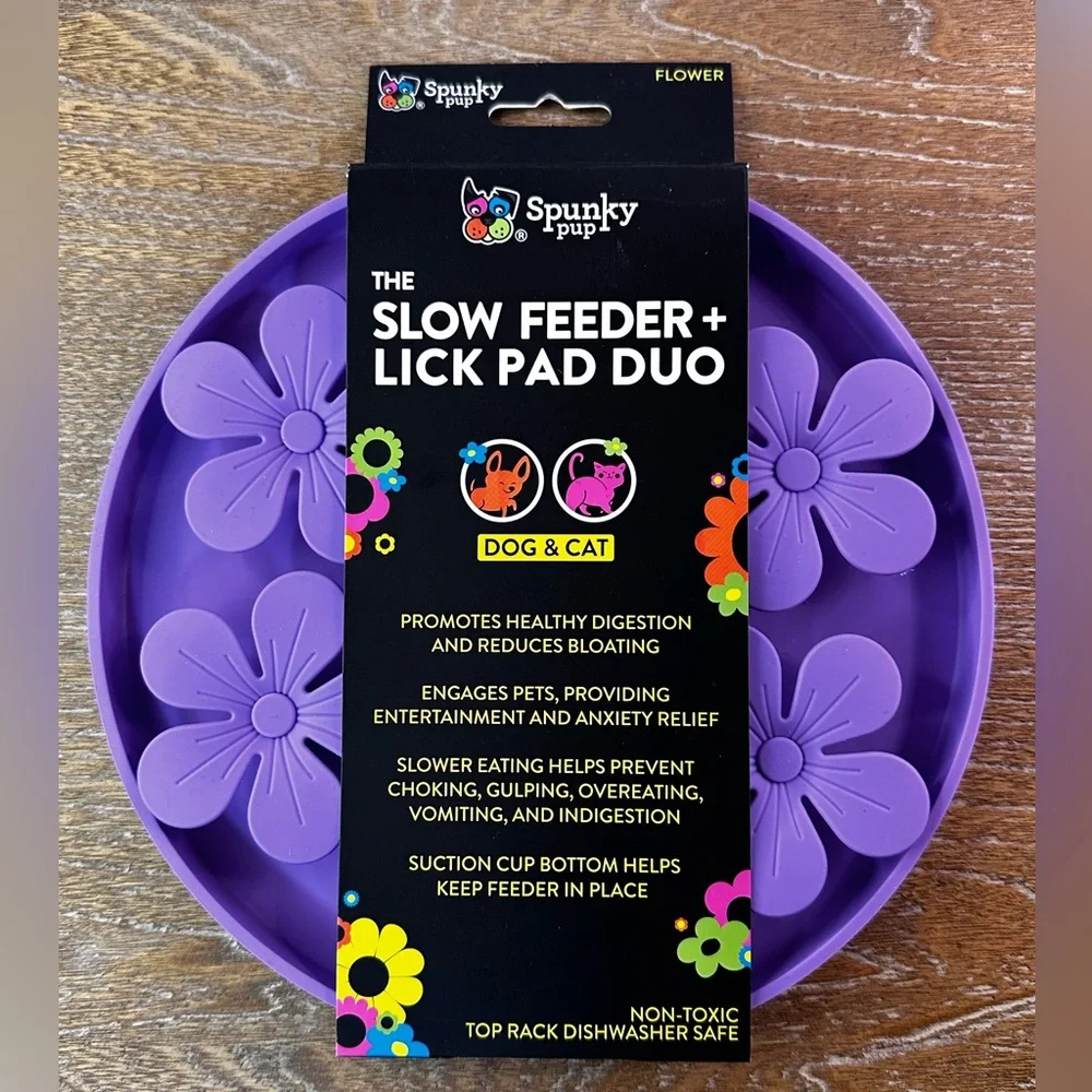Set of 3 Spunky Pup Slow Feeder and Lick Pad Duo Dogs & Cats